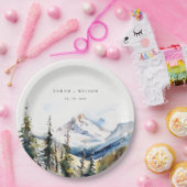 スキーマウンテンテルリドコロラドウォーターカラー結婚ズ ペーパープレート (パーティー)