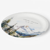 スキーマウンテンテルリドコロラドウォーターカラー結婚ズ ペーパープレート (アングル)