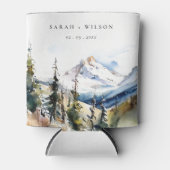 スキーマウンテンテルリドコロラドウォーターカラー結婚ズ 缶クーラー (正面)