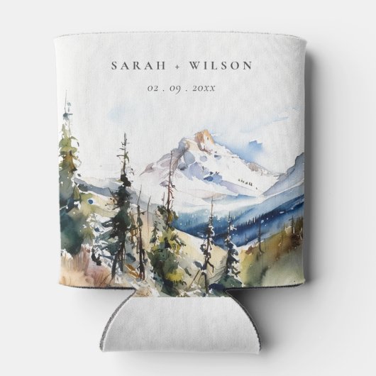 スキーマウンテンテルリドコロラドウォーターカラー結婚ズ 缶クーラー (裏面)