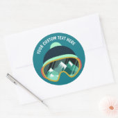 スキーマスクカスタム文字シール ラウンドシール (封筒)