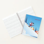 スキーモダンウィンタースキーの漫画パーソナライズされた名 ノートブック (内部)