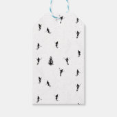 スキーモダンブラック&ホワイトスキーヤーテーマ ギフトタグ (正面)