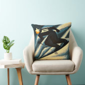 スキーモンブラン1951ヴィンテージスフランスのキーポスター クッション (椅子)