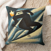 スキーモンブラン1951ヴィンテージスフランスのキーポスター クッション (ブランケット)