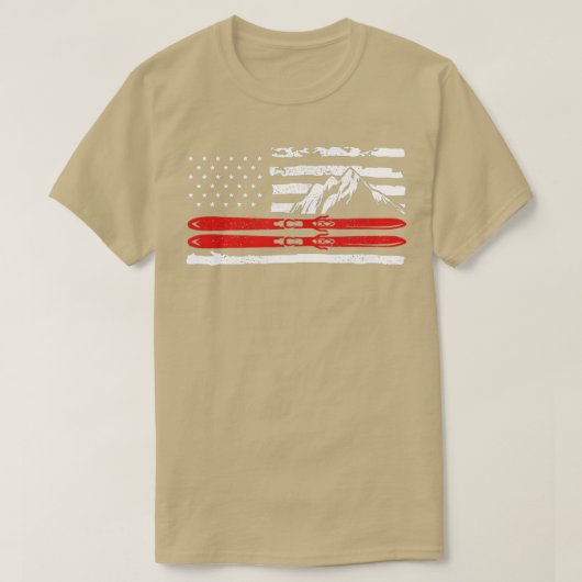 スキーヤーのためのアメリカのスキーギフト Tシャツ (デザイン正面)