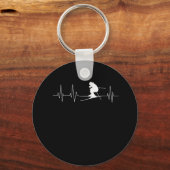 スキーヤーのためのハートビートスキーギフト キーホルダー (正面)