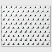 スキーヤーのシルエットカスタムカラー ラッピングペーパー (フラット)