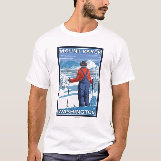 スキーヤーの賞賛-ワシントン州、山のパン屋 Tシャツ (正面)
