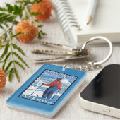 スキーヤーの賞賛-樹木限界線ロッジ、オレゴン キーホルダー (正面右)