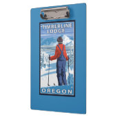 スキーヤーの賞賛-樹木限界線ロッジ、オレゴン クリップボード (左)