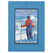 スキーヤーの賞賛-樹木限界線ロッジ、オレゴン クリップボード (裏面)