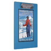 スキーヤーの賞賛-樹木限界線ロッジ、オレゴン クリップボード (右)