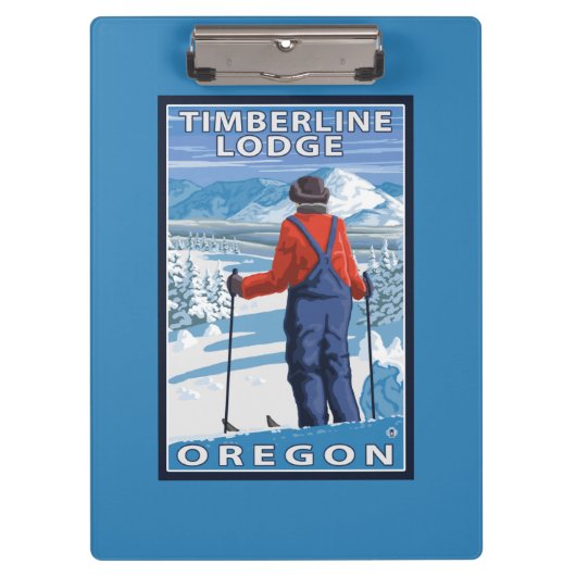 スキーヤーの賞賛-樹木限界線ロッジ、オレゴン クリップボード (正面)