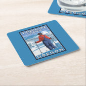 スキーヤーの賞賛-樹木限界線ロッジ、オレゴン スクエアペーパーコースター (アングル)