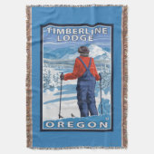 スキーヤーの賞賛-樹木限界線ロッジ、オレゴン スローブランケット (正面縦)