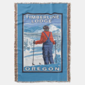 スキーヤーの賞賛-樹木限界線ロッジ、オレゴン スローブランケット (正面縦)