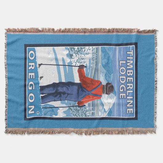 スキーヤーの賞賛-樹木限界線ロッジ、オレゴン スローブランケット (正面)