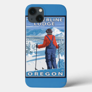 スキーヤーの賞賛-樹木限界線ロッジ、オレゴン iPhone 13ケース