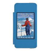 スキーヤーの賞賛-樹木限界線ロッジ、オレゴン INCIPIO iPhoneウォレットケース (フォリオ 正面)