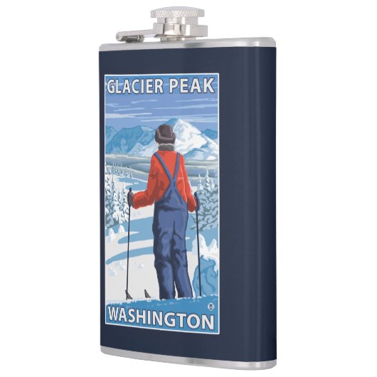 スキーヤーの賞賛-氷河ピーク、ワシントン州 フラスク (左)