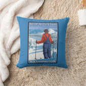 スキーヤーの賞賛-青い山、ワシントン州 クッション (ブランケット)