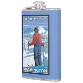 スキーヤーの賞賛- Snoqualmieのパス、ワシントン州 フラスク (左)