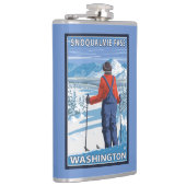 スキーヤーの賞賛- Snoqualmieのパス、ワシントン州 フラスク (右)