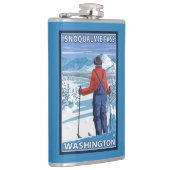 スキーヤーの賞賛- Snoqualmieのパス、ワシントン州 フラスク (右)