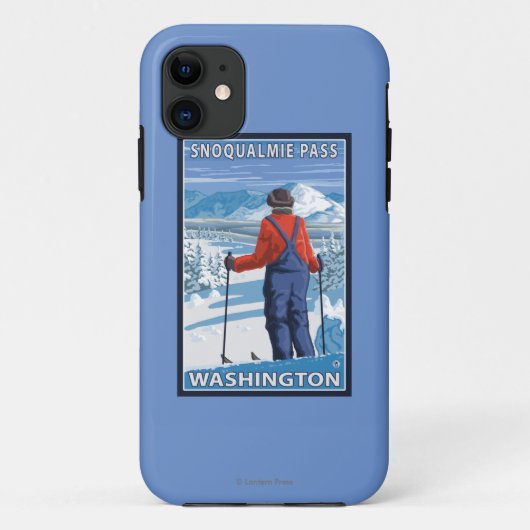 スキーヤーの賞賛- Snoqualmieのパス、ワシントン州 Case-Mate iPhoneケース (裏面)