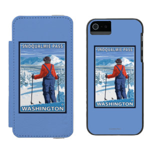 スキーヤーの賞賛- Snoqualmieのパス、ワシントン州 iPhone SE/5/5sウォレットケース