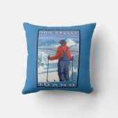 スキーヤーの賞賛- Sun Valley、アイダホ クッション (裏面)