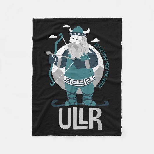 スキーヤーの雪の守護聖人のUllr Norse神と フリースブランケット (正面)