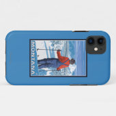 スキーヤーのAdmiringMontanaVintage旅行ポスター Case-Mate iPhoneケース (裏面(横))
