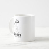 スキーヤーはより速く降ります コーヒーマグカップ (正面左)