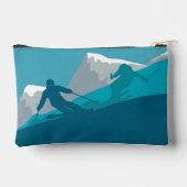 スキーヤーアルパインスキーパーソナライズされたスモール アクセサリーポーチ (裏面)