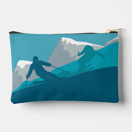 スキーヤーアルパインスキーパーソナライズされたスモール アクセサリーポーチ (裏面)