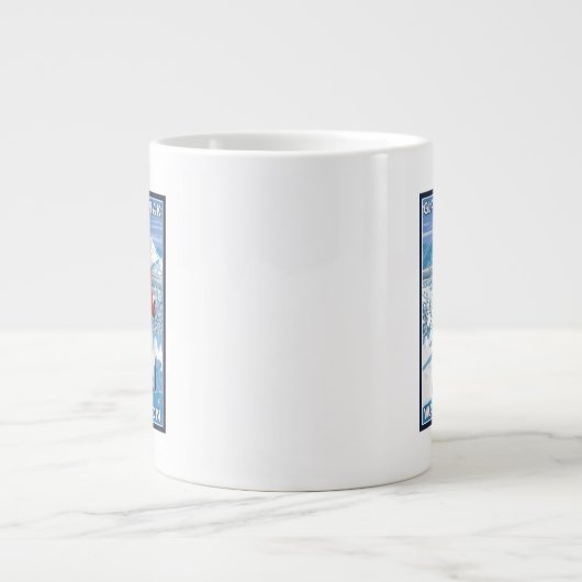 スキーヤーアンプレンティング-グレーシャピーク(ワシントン) ジャンボコーヒーマグカップ (正面)