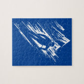 スキーヤーシルエットグラフィックアート ジグソーパズル (横)