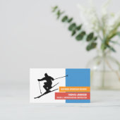 スキーヤーシルエット、スキーヤー&スノーボーダーインストラクター 名刺 (スタンド正面)