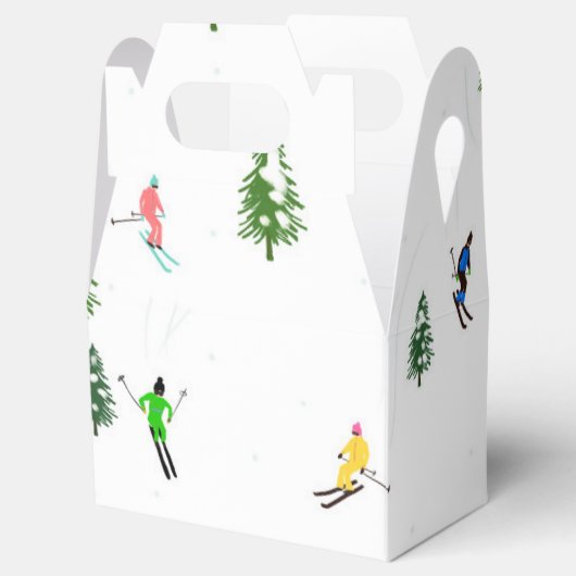 スキーヤーズスキーイラストレーションスキークリスマスクリスマス フェイバーボックス (オープン)