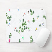 スキーヤーズスキーイラストレーションスキークリスマスクリスマス マウスパッド (マウス)