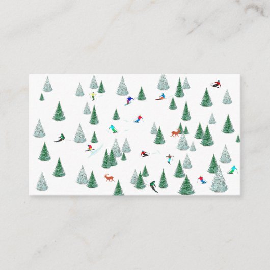 スキーヤーズダウンヒルスキーイラストレーションスキーレーシング エンクロージャーカード (正面)