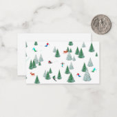 スキーヤーズダウンヒルスキーイラストレーションスキーレーシング ノートカード (正面/裏面インサイチュ)