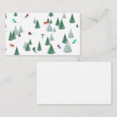 スキーヤーズダウンヒルスキーイラストレーションスキーレーシング ノートカード (正面/裏面)