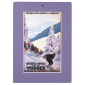 スキーヤーポスターを見ている見物人 クリップボード (裏面)