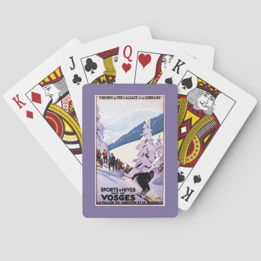 スキーヤーポスターを見ている見物人 トランプ (裏面)