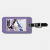 スキーヤーポスターを見ている見物人 ラゲッジタグ (正面横)