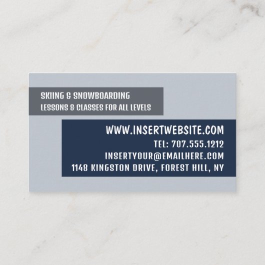 スキーヤーポートレート、スキーヤー&スノーボーダーインストラクター 名刺 (裏面)
