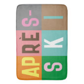 スキーヤーレトロエレースキーカラーブロック バスマット (正面縦)